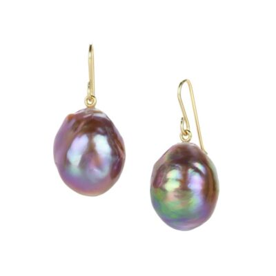 Earrings Maria Beaulieu  | Metallic Purple Ombre Baroque Freshwater Earrings