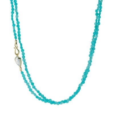 Necklaces Rachel Atherley  | Amazonite And Rainbow Moonstone Serpent Necklace