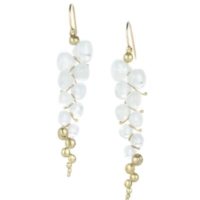 Earrings Rachel Atherley  | Rainbow Moonstone Large Caviar Earrings