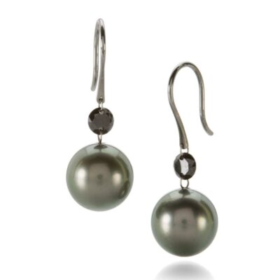 Earrings Gellner  | Tahitian Pearl & Black Diamond Earrings