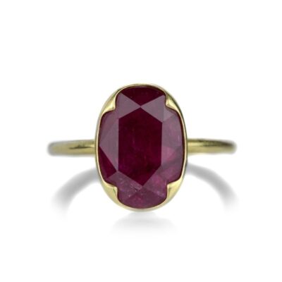 Rings Gabriella Kiss  | Oval Rose Cut Mozambique Ruby Ring