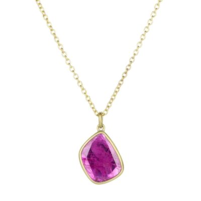 Necklaces Lola Brooks  | Ruby Pebble Drop Pendant Necklace