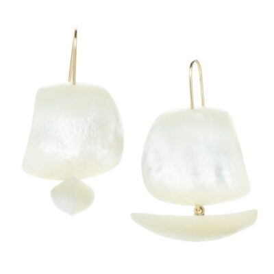 Earrings Gabriella Kiss  | White Mother Of Pearl Ghost Ship Earrings