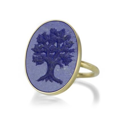 Rings Gabriella Kiss  | Lapis Ring With Tree Intaglio