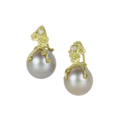 Earrings Lene Vibe  | Floral Pink South Sea Pearl Earrings