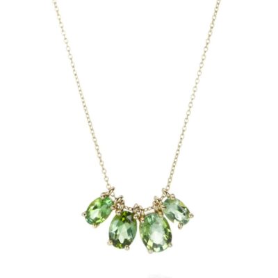 Necklaces Nicole Landaw  | Oval Green Tourmaline Story Necklace