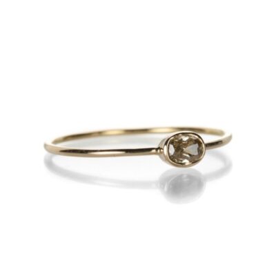 Rings Margaret Solow  | Petite Oval Cognac Diamond Ring