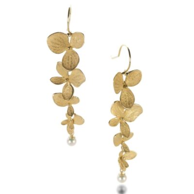 Earrings John Iversen  | Four Part Hydrangea Earrings With Pearls