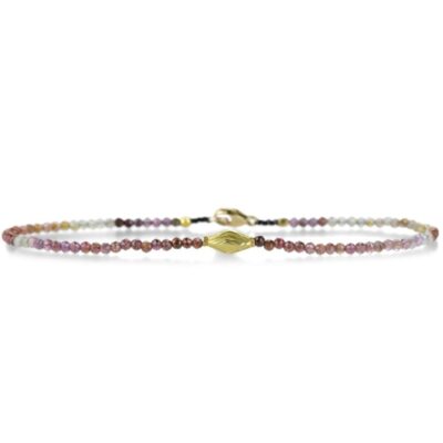 Bracelets Margaret Solow  | Faceted Red Sapphire And Gold Beaded Bracelet