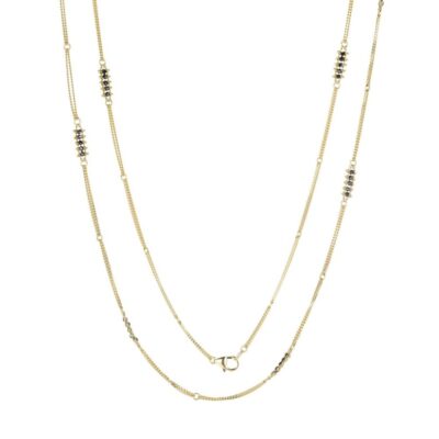 Necklaces Amali  | 18K Black Diamond Textile Station Necklace