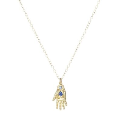 Necklaces Victoria Cunningham  | Sapphire And Diamond Hand Necklace