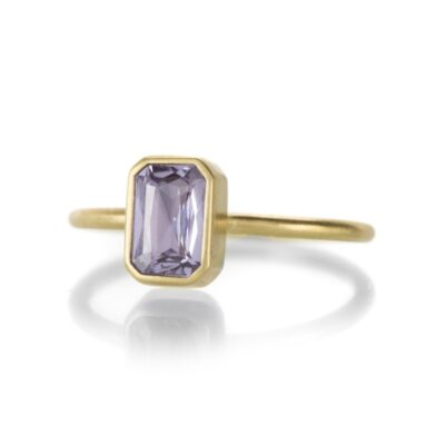 Rings Gabriella Kiss  | Pale Blue Emerald Cut Sapphire Ring