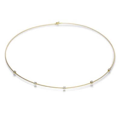 Necklaces Paul Morelli  | 18K Yellow Gold Wire Necklace With Diamonds