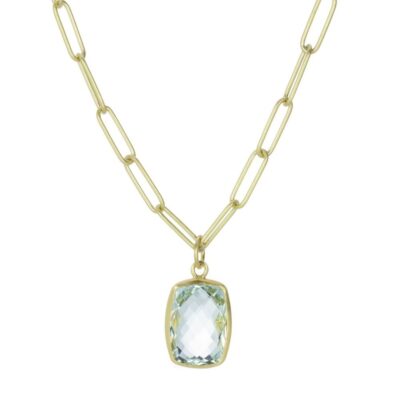 Necklaces Maria Beaulieu  | Rose Cut Clear Aquamarine Pendant (Pendant Only)