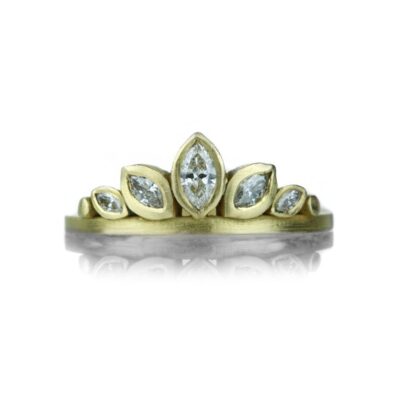 Rings Ananda Khalsa  | Full White Diamond Lotus Band