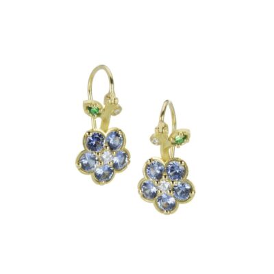 Earrings Paul Morelli  | 18K Blue Sapphire Wild Child Flower Drop Earrings