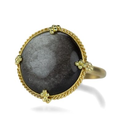 Rings Amali  | Round Obsidian Ring