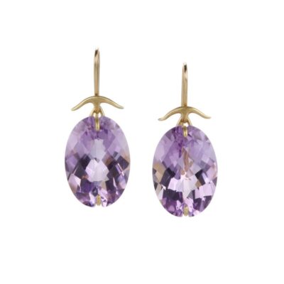 Earrings Gabriella Kiss  | Rose De France Faceted Amethyst Earrings