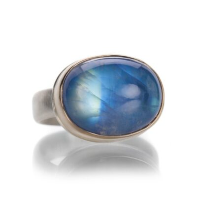 Rings Jamie Joseph  | Oval Smooth Rainbow Moonstone Ring