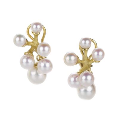 Earrings John Iversen  | 18K Baby Jacks Earrings With Pearl Drops