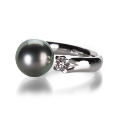 Rings Gellner  | Tahitian Pearl And White Diamond Ring