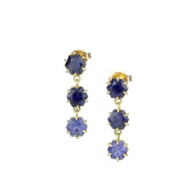 Earrings Rosanne Pugliese  | Triple Iolite Geometric Drop Earrings