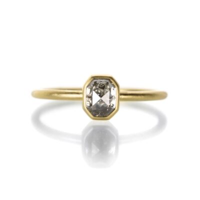 Rings Gabriella Kiss  | Octagonal Salt And Pepper Diamond Ring