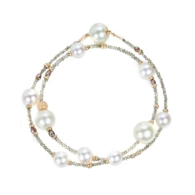 Bracelets Gellner  | Brown Diamond And Pearl Wrap Bracelet