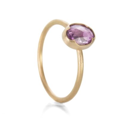 Rings Gabriella Kiss  | Oval Rose Cut Pink Sapphire Ring