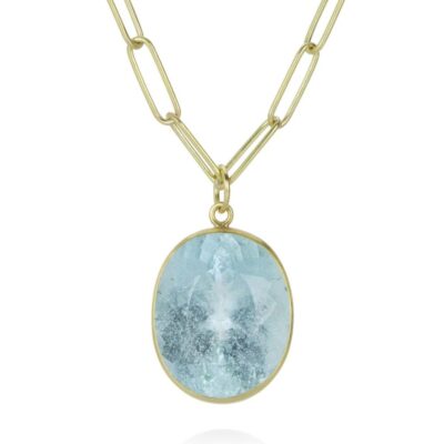 Necklaces Maria Beaulieu  | Faceted Aquamarine Pendant (Pendant Only)