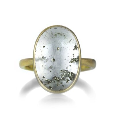 Rings Lola Brooks  | Oval Quartz Ring With Pyrite Inclusions