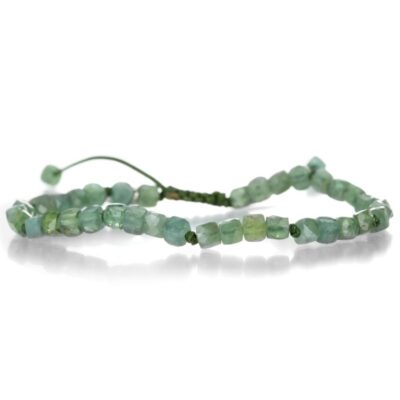 Bracelets Joseph Brooks  | 4Mm Faceted Green Tourmaline Cube Bracelet