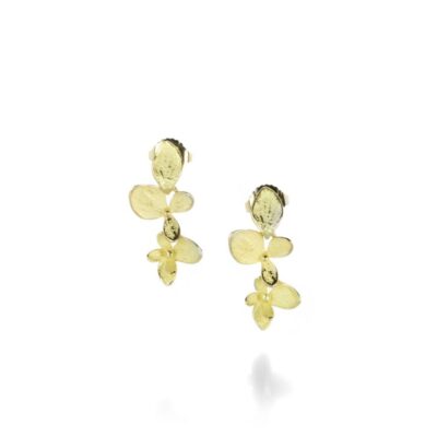 Earrings John Iversen  | 18K Double Hydrangea Drop Earrings