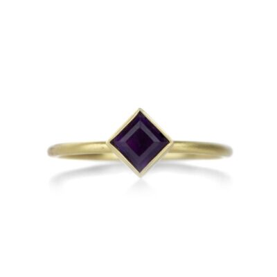 Rings Gabriella Kiss  | 18K Square Amethyst Ring