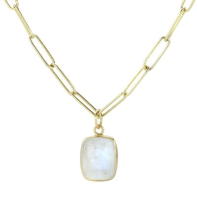 Necklaces Maria Beaulieu  | Rectangular Blue Moonstone Pendant (Pendant Only)