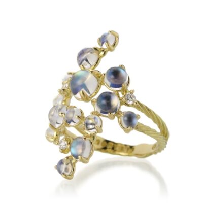 Rings Paul Morelli  | Yellow Gold Bubble Cluster Moonstone Ring