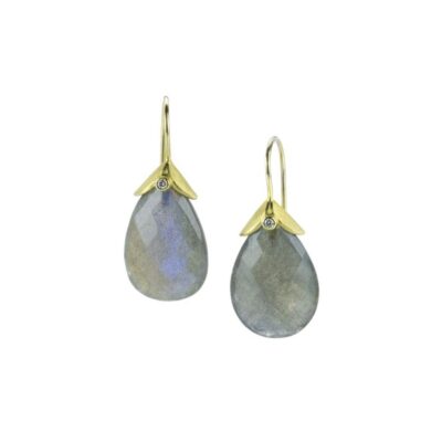 Earrings Barbara Heinrich  | Faceted Pear Shaped Labradorite Earrings