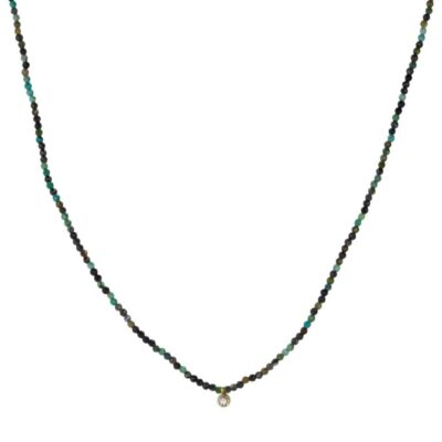 Necklaces Margaret Solow  | Chrysocolla And Diamond Pendant Necklace