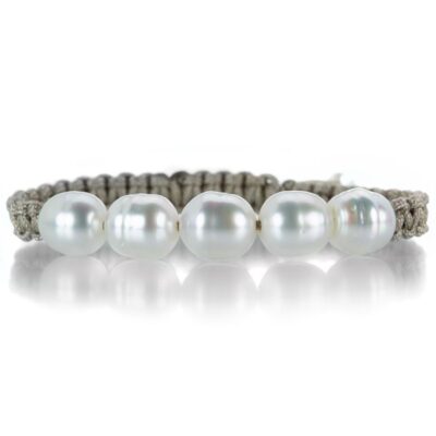 Bracelets Gellner  | Macrame Bracelet With 5 South Sea Pearls