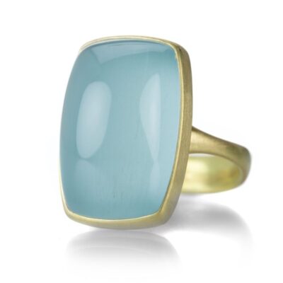 Rings Lola Brooks  | Rectangular Aquamarine Cushion Ring