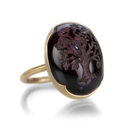 Rings Gabriella Kiss  | Garnet Tree Intaglio Ring