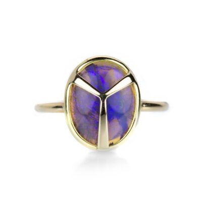 Rings Rachel Atherley  | Lightning Ridge Black Opal Lucky Scarab Ring