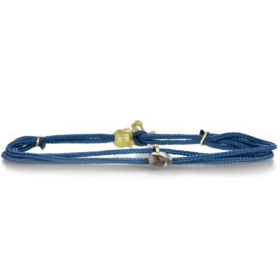 Bracelets Lene Vibe  | Blue Nylon Cord Bracelet With Diamond Slice