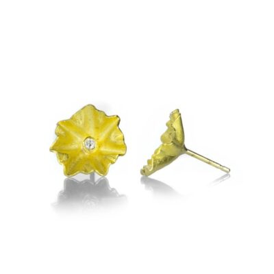 Earrings Petra Class  | Small Diamond Lotus Leaf Studs