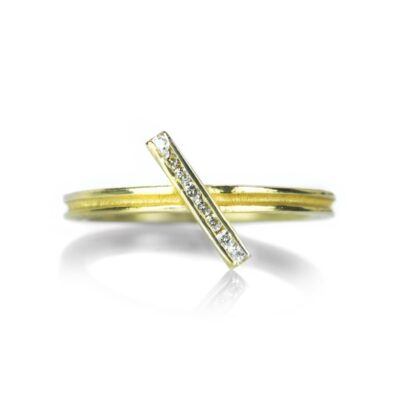 Rings Barbara Heinrich  | Diamond Diagonal Bar Ring