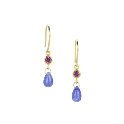 Earrings Mallary Marks  | Sapphire And Tanzanite Apple & Eve Earrings