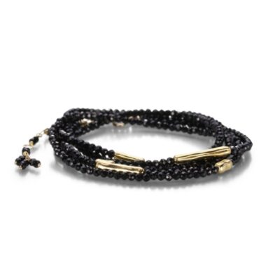 Bracelets Anne Sportun  | Black Spinel Wrap Bracelet With Log Beads