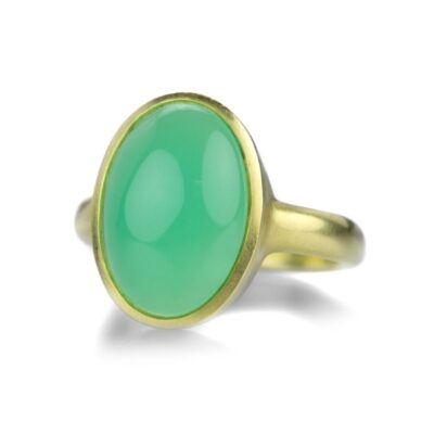 Rings Maria Beaulieu  | 18K Oval Chrysoprase Ring