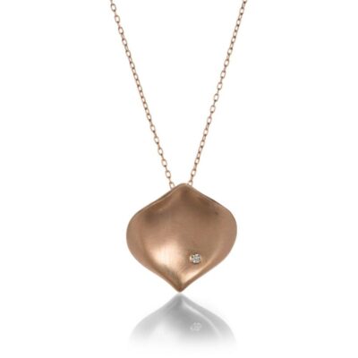 Necklaces Annette Ferdinandsen  | Medium Rose Petal With Diamond Necklace