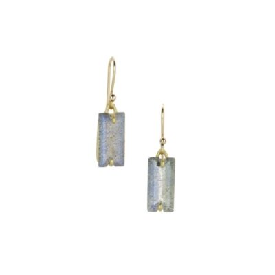 Earrings Gabriella Kiss  | Rectangular Labradorite Drop Earrings